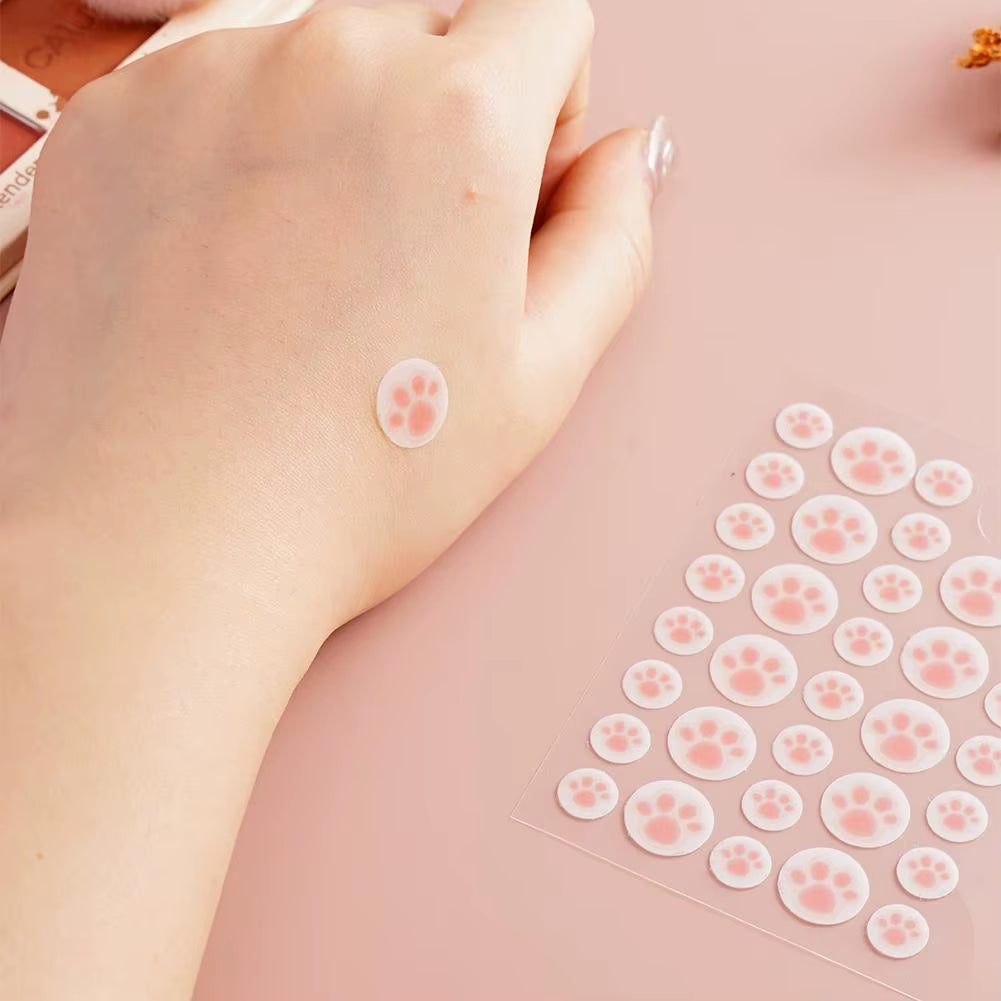 Hydrocolloid Acne Pimple Patch 36 Counts Cute Cat Paws Shaped Acne Absorbing Cover Patch, Invisible for Acne Dots